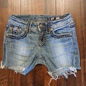Miss Me Blue Jean Shorts Distressed Hem